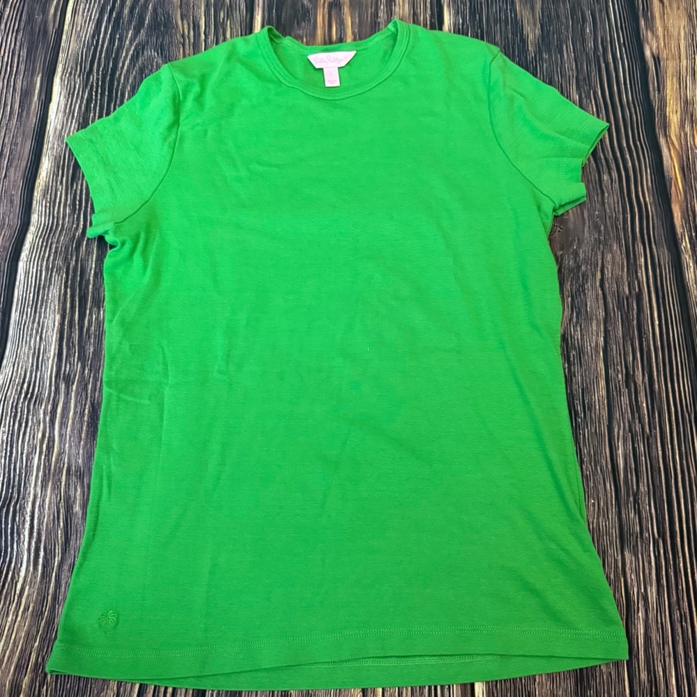 Lilly Pulitzer Green Fitted Polo T-Shirt